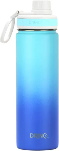 Vista 12 de Drinco - Botella de agua de acero inoxidable con boquilla, tapa aislada al vacío, botella de agua de doble pared, de boca ancha