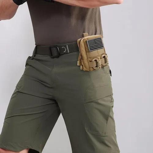 Vista 5 de FRTKK Paquete de 2 bolsas Molle – Bolsa táctica compacta resistente al agua EDC bolsa pequeña de utilidad