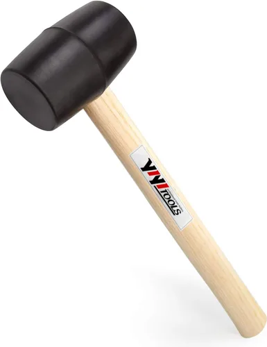 Vista 12 de YIYITOOLS YY-2-005 Mazo de goma con mango de madera–8 onzas, negro