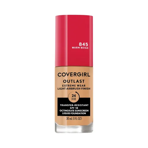 Vista 26 de Covergirl Outlast Extreme Wear Base líquida 3 en 1 de cobertura completa, protector solar SPF 18, beige pulido, 1 onza líquida