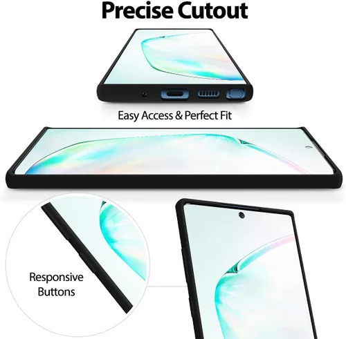 Vista 5 de GOOSPERY Funda de silicona líquida para Galaxy Note 10 Plus (2019) Silky-Soft Touch Full Body Protection Funda a prueba de golpes con forro
