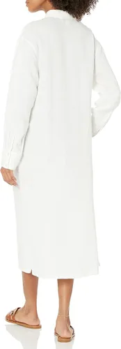 Vista 2 de The Drop Vestido camisero de lino relajado Fiona para mujer