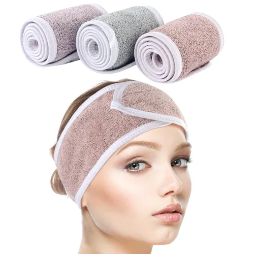 Vista 20 de SINLAND Diadema facial de spa ajustable para maquillaje, paquete de 3 3 multicolor