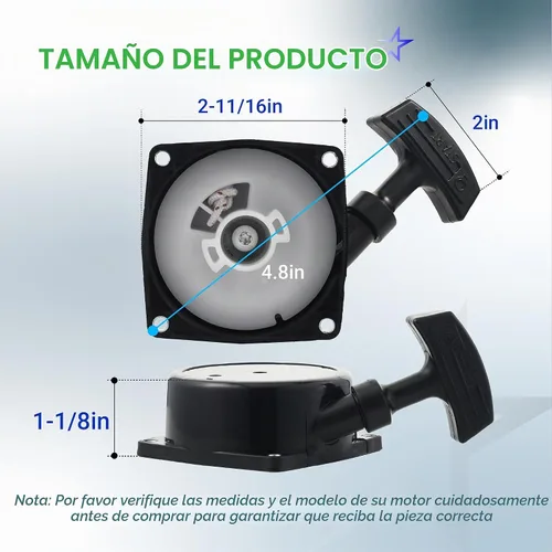 Vista 2 de BlueStars A051000960 A051000961 Arrancador de retroceso de arranque por tracción - Compatible con sopladores Echo ES-250 PB-250 PB-250LN ES-252