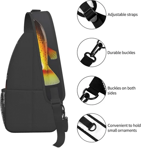 Vista 5 de Varios tipos de cebos de pesca Imprimir Sling Mochila de viaje Sling Bag Casual Chest Bag Senderismo Daypack Crossbody Bag para hombres mujeres