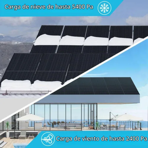 Vista 5 de SUNGOLDPOWER UL61730 Panel solar de 415 W, 6 unidades, monocristal, célula de clase A, negro, alta eficiencia, VMP 31.1V/PC, para sistema solar