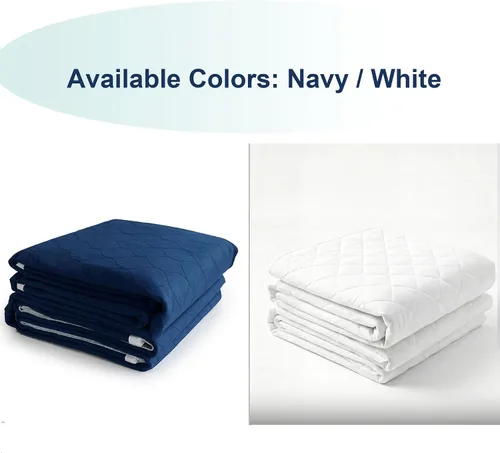 Vista 8 de Paquete de 2 almohadillas de algodón reutilizables de capa superior de algodón de 34 x 36 pulgadas, almohadillas para cama de incontinencia