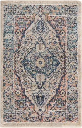 Vista 3 de Unique Loom Lola Collection - Alfombra tradicional (2 pies 2 pulgadas x 3 pies 1 pulgada, rectangular, azul/gris)