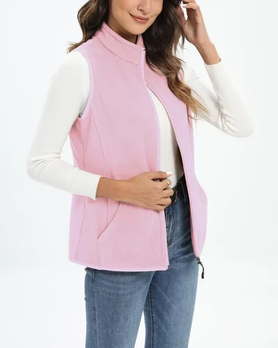 Vista 3 de Xeoxarel Chaleco de forro polar para mujer con 6 bolsillos (XS-2XL)