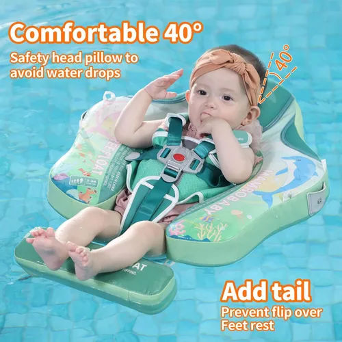 Vista 5 de Mambobaby - Flotador de natación para bebé, no inflable, con UPF 50+, tamaño mejorado y sólido, flotador de piscina, suave, impermeable, agradable