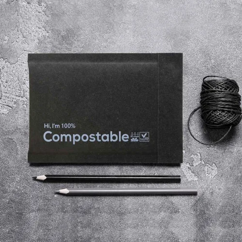 Vista 5 de Sobres autosellables con burbujas 6x10 100% biodegradables, 25 unidades de kraft negro #000, sobres de embalaje acolchados compostables, bolsas