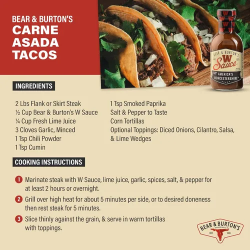 Vista 9 de Bear and Burtons W Sauce Mezcla distintiva de salsa Worcestershire Perfecta para bistecs, aderezos y marinadas 12 onzas - Paquete de 2