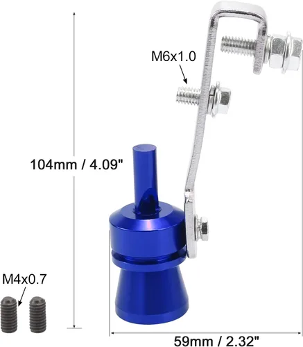 Vista 3 de X AUTOHAUX 2 unids M tamaño aleación de aluminio universal Turbo sonido escape silenciador tubo silbato coche rugido fabricante azul
