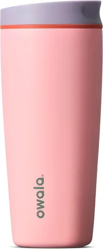 Vista 33 de Owala SmoothSip Slider - Vaso de café aislado de acero inoxidable, reutilizable, taza de café helado, taza de viaje para café caliente, sin BPA, 12