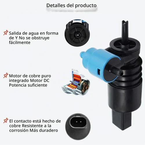 Vista 4 de Bomba de limpiaparabrisas ASUBHA, bomba de lavado de parabrisas automotriz de repuesto, bombas de limpiaparabrisas con ojal compatibles con Dodge
