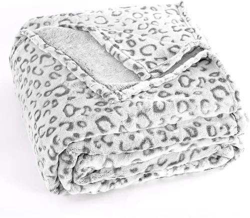 Vista 15 de PLEASANT BOULEVARD Manta de Vellón con Estampado de Leopardo, Colcha de Microfibra de Felpa Premium Liviana Acogedora y Cálida para Sofá, Diván