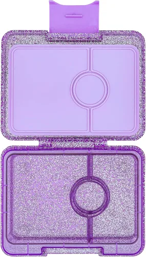 Vista 11 de Yumbox Leakproof Snack Box - Ami Purple (Swan Tray) BPA-Free, 3-Compartment Snack Container, Lightweight, Compact, Easy-open Latch