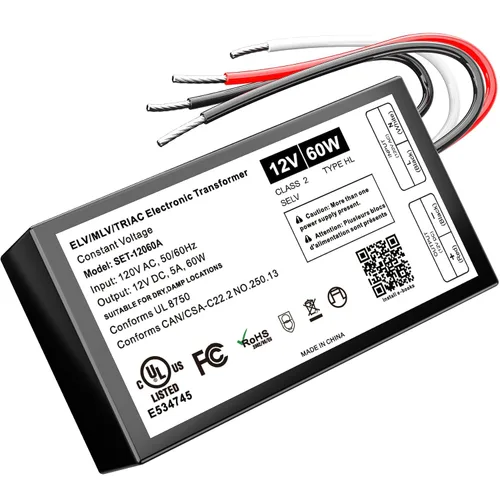 Vista 9 de 2 unids 60 W regulable LED controlador 12 V, Triac/ELV/MLV AC a DC se adapta a Lutron For Leviton Dimmer,Dimmable led Power Supply 60W 12V Class2