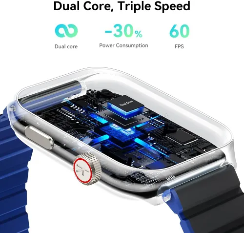 Vista 4 de Reloj inteligente para hombres y mujeres (respuesta/hacer llamadas), relojes inteligentes compatibles con Android y iPhone, pantalla AMOLED de 2.01