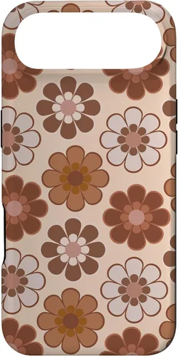 Vista 27 de 70s Retro Floral Pattern in Brown, Tan and Camel Case for iPhone 17