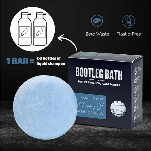 Vista 4 de Barra de champú de fórmula de crecimiento con biotina y aceite de romero Champú ecológico para el crecimiento del cabello sin parabenos, 2.2 onzas