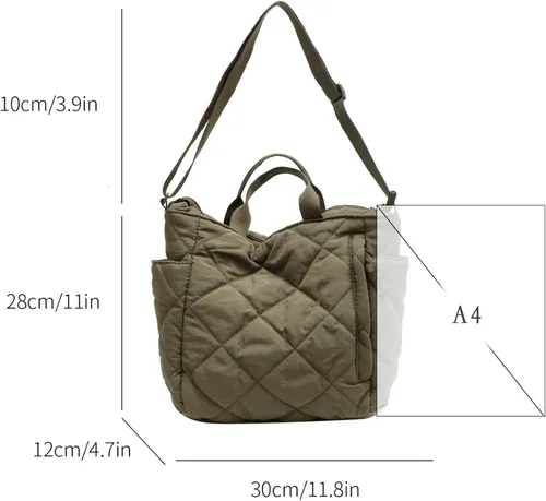 Vista 6 de Fozehlad Bolsa acolchada para mujer, bolsa acolchada para mujer, bolso de hombro para moda