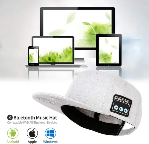 Vista 2 de Sombrero con altavoz Bluetooth ajustable, sombrero Bluetooth inalámbrico,gorra con altavoz inteligente para deportes al aire libre, la gorra