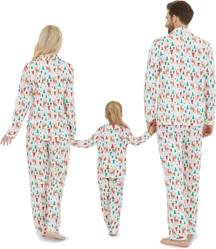 Vista 2 de DAUGHTER QUEEN Pijamas de Navidad para la familia, niños de 6 a 15 años, tallas de adultos S-XXL