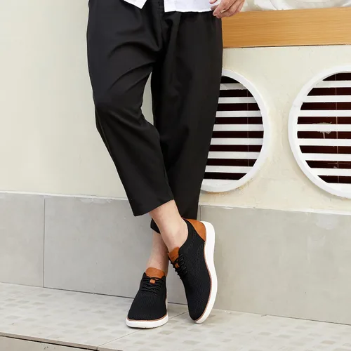 Vista 8 de Athlefit Zapatos deportivos de vestir de moda para hombre, transpirables, Oxford, zapatos para caminar casuales de negocios