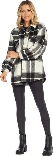 Vista 3 de Mud Pie Highland Plaid - Chaqueta de gran tamaño para mujer