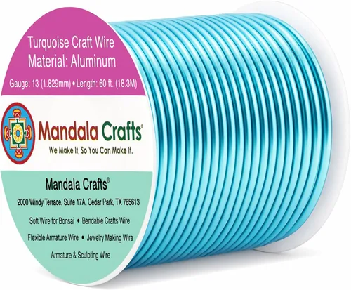 Vista 349 de Mandala Crafts - Alambre de aluminio anodizado de calibre 22 para hacer joyas - 137.2 m de alambre flexible surtido y coloreado - Doble para bonsái