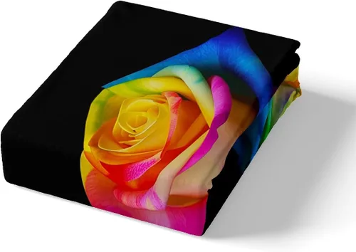 Vista 4 de Juego de funda de edredón con diseño floral de rosas arcoíris para niños, niñas y mujeres, funda de edredón colorida para parejas, enamorados, día