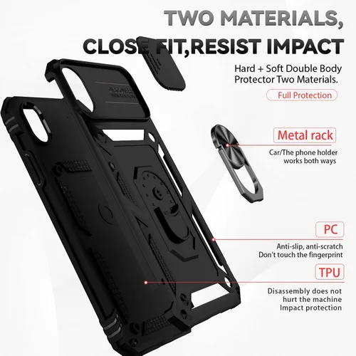 Vista 8 de Funda para iPhone XR con cubierta para lente de cámara, protector de pantalla HD, doble capa [protección contra caídas de grado militar de 15 pies]