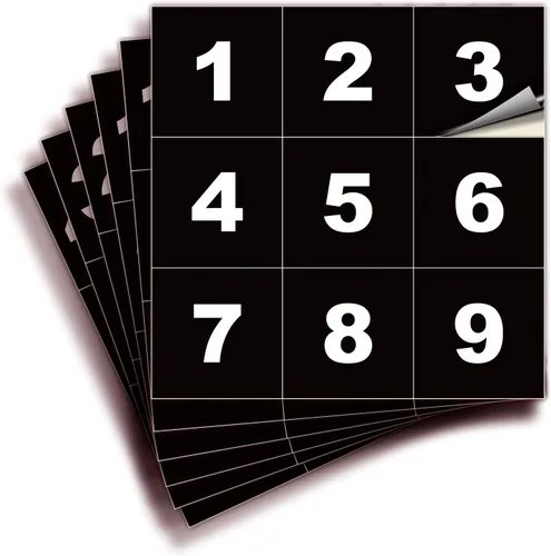 Vista 29 de iSYFIX Calcomanías negras de números consecutivos – 1 a 50, 1 pulgada, 1 juego – Vinilo autoadhesivo de alta calidad ideal para inventario
