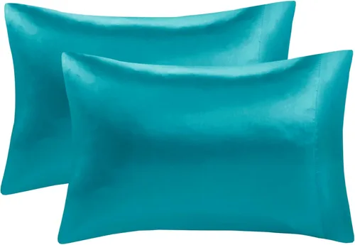 Vista 175 de Madison Park Essentials - Juego de sábanas de satén de lujo y sedoso con brillo natural, bolsillo elástico de 14 pulgadas para colchones de hasta 16