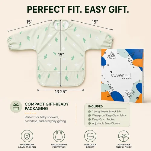 Vista 4 de ANGORA BRANDS Babero de silicona para bebés y bebés, 100% impermeable de grado alimenticio con bolsillo profundo para atrapar alimentos, ajustable