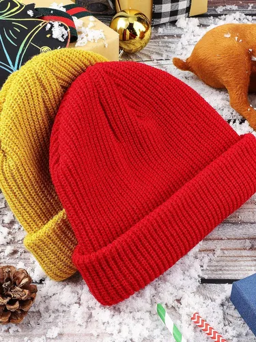 Vista 4 de SATINIOR Gorro de pescador de invierno de 2 piezas, gorro de arrastrero, con borde enrollable, gorro unisex