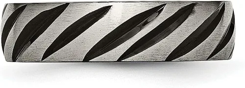 Vista 3 de ICE CARATS Titanium Black 6mm Wedding Band Ring Man Fancy Fashion Jewelry For Dad Mens Gifts For Him