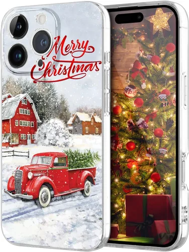 Vista 9 de Newseego Funda de Navidad para iPhone 13, Serie Linda a Prueba de Golpes Anti-Amarillo PC Duro + Parachoques TPU Cubierta Protectora para Mujeres