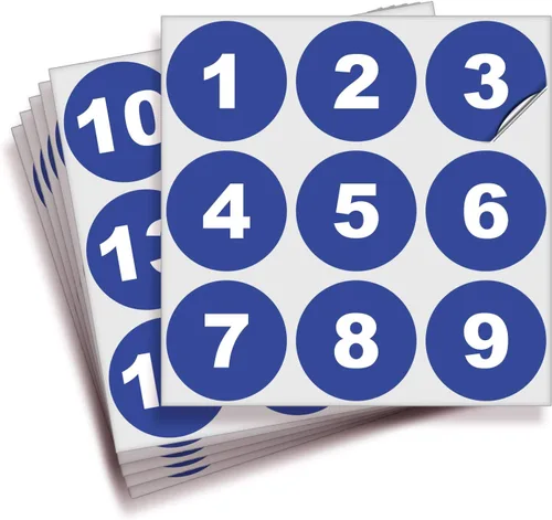 Vista 29 de iSYFIX Calcomanías negras de números consecutivos – 1 a 50, 1 pulgada, 1 juego – Vinilo autoadhesivo de alta calidad ideal para inventario