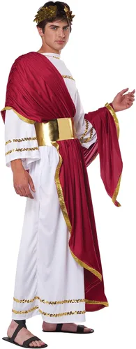 Vista 2 de California Costumes Disfraz de César para hombre adulto, BlancoRojo