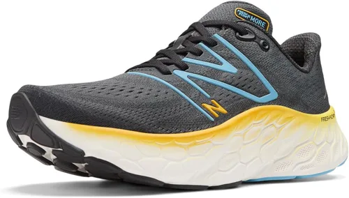 Vista 11 de New Balance Fresh Foam X More V4 - Tenis para correr para hombre Aluminio Gris/Neón Libélula/Caléndula Caliente
