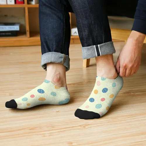 Vista 6 de devor Calcetines invisibles invisibles para hombre, calcetines de media tripulación, calcetines de moda, Blanco