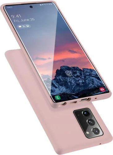 Vista 6 de Diseñada para Galaxy Note 20, funda de goma de gel de silicona líquida a prueba de golpes, cojín de forro de tela de microfibra suave compatible