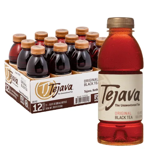 Vista 18 de Tejava Té helado negro con limón, paquete de 6, botellas de PET de 16.9oz, sin azúcar, sin OGM, kosher, sin azúcar ni edulcorantes, sin calorías