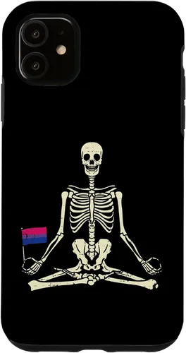 Vista 8 de Funda de regalo para iPhone 13 Pro Skeleton Yoga Namaste Bisexual Pride Flag Yogi LGBTQ Bi