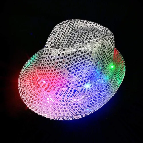 Vista 2 de The Electric Mammoth Sombrero Fedora intermitente con luz LED