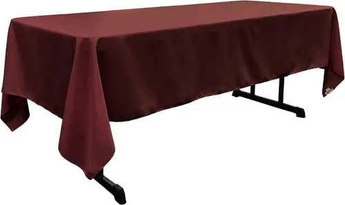 Vista 2 de BalsaCircle Mantel rectangular de poliéster negro de 60 x 126 pulgadas para bodas, fiestas, eventos, cocina, comedor