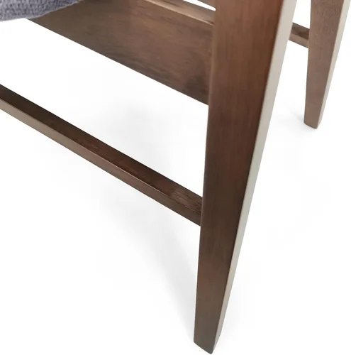 Vista 8 de Christopher Knight Home Stocker - Sillas de comedor tapizadas, color gris oscuro/nogal (juego de 2)