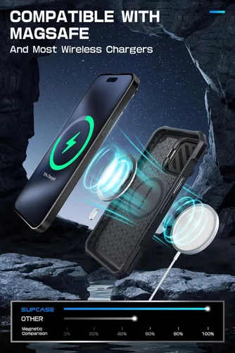Vista 5 de SUPCASE Unicon Beetle Mag XT - Funda para iPhone 15 Pro con soporte, compatible con MagSafe, funda magnética resistente y resistente para iPhone 15